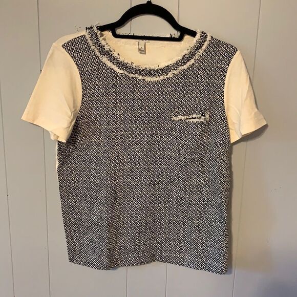 J. Crew Textured Knit Combo Pocket Tee Size Small - Picture 1 of 3